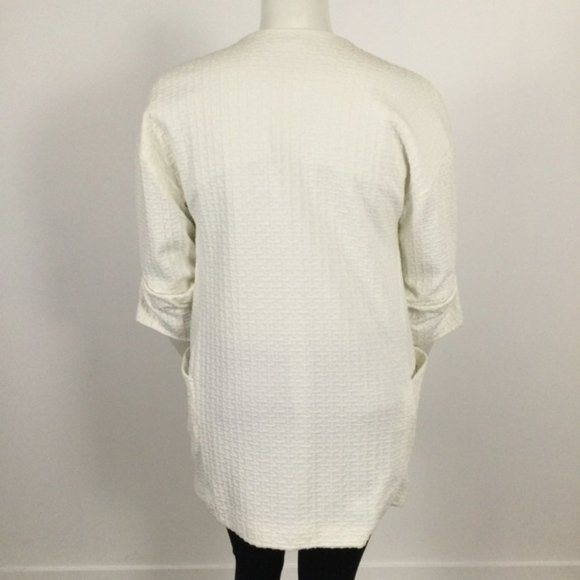 👛 (ANY 2/$35) KENAR Collarless Long Open Blazer with Pockets Med-Large - Picture 3 of 11